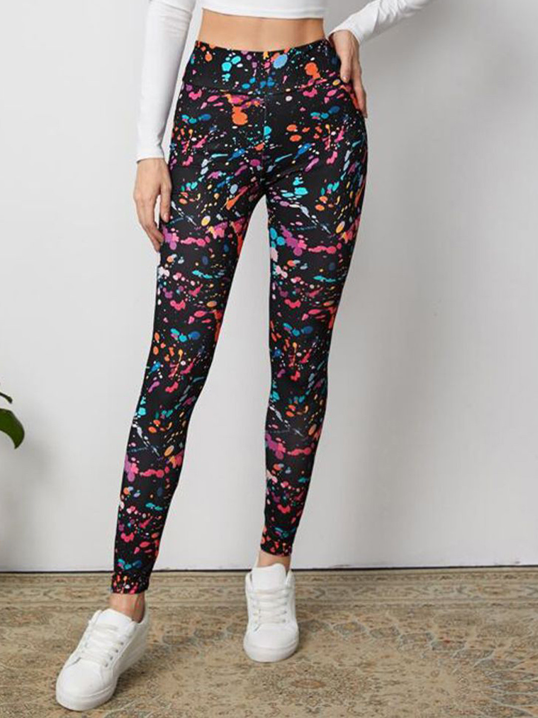 DTR FASHION Abstract Printed Stretchable Hight Rise Tights