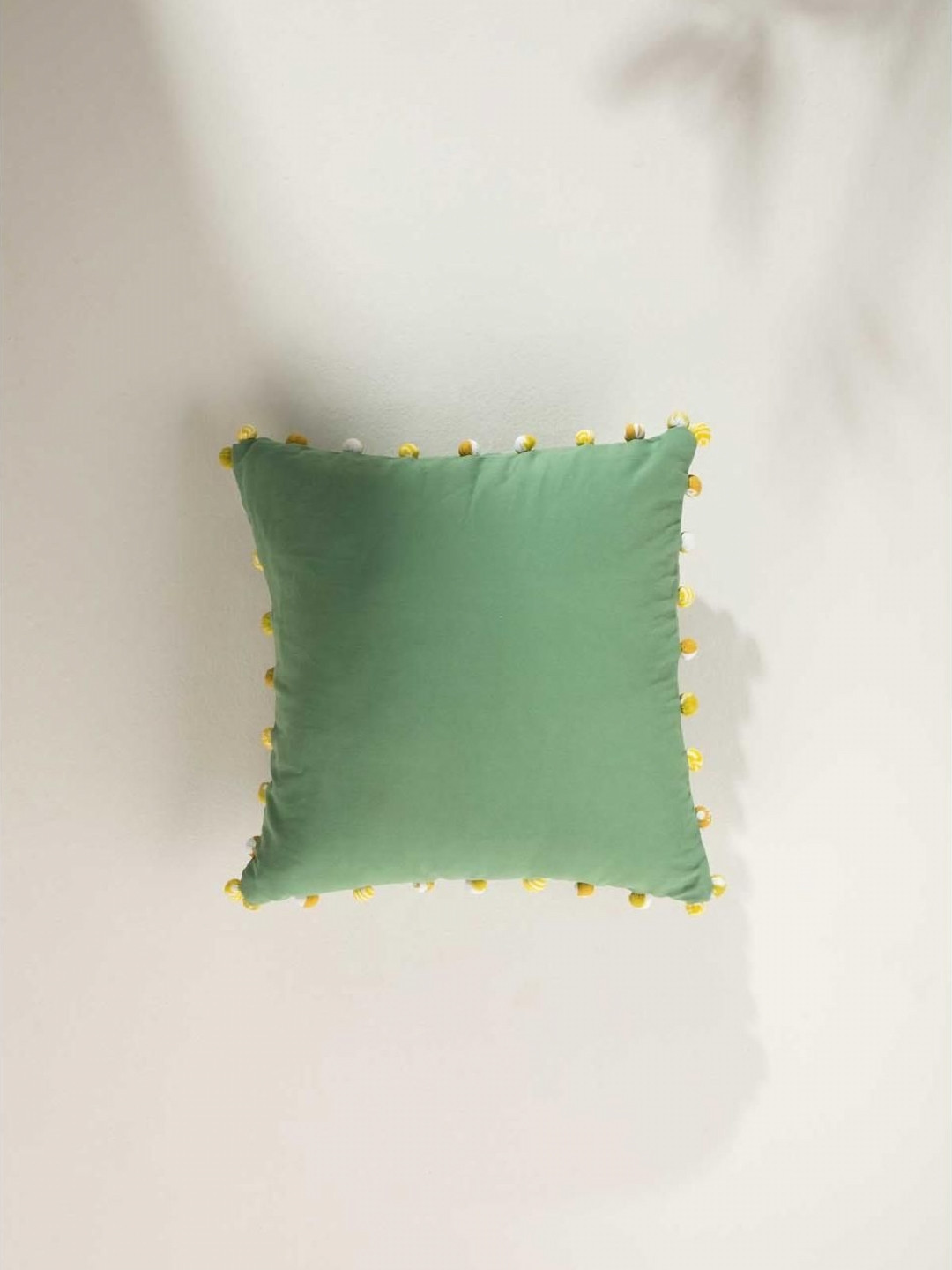 FREEDOM TREE Green & Yellow Cotton Square Cushion Cover
