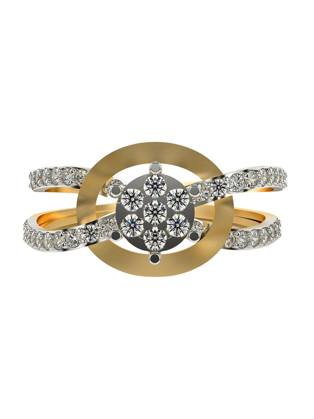 VALANOVA Sterling Silver Plated with Yellow Gold & Certified Lab Grown Diamond 0.55cts