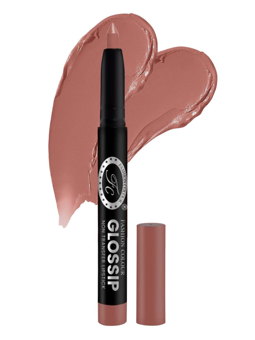 Fashion Colour Glossip Non Transfer Long Lasting Matte Lip Crayon - Caramel Nude 825