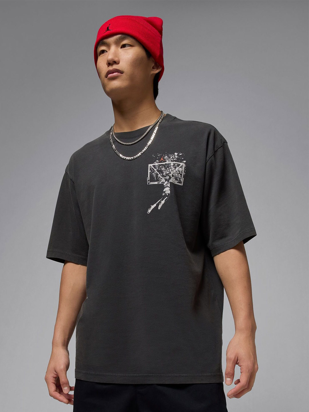 Nike Jordan Brooklyn Men's Graphic Printed Oversized T-Shirt