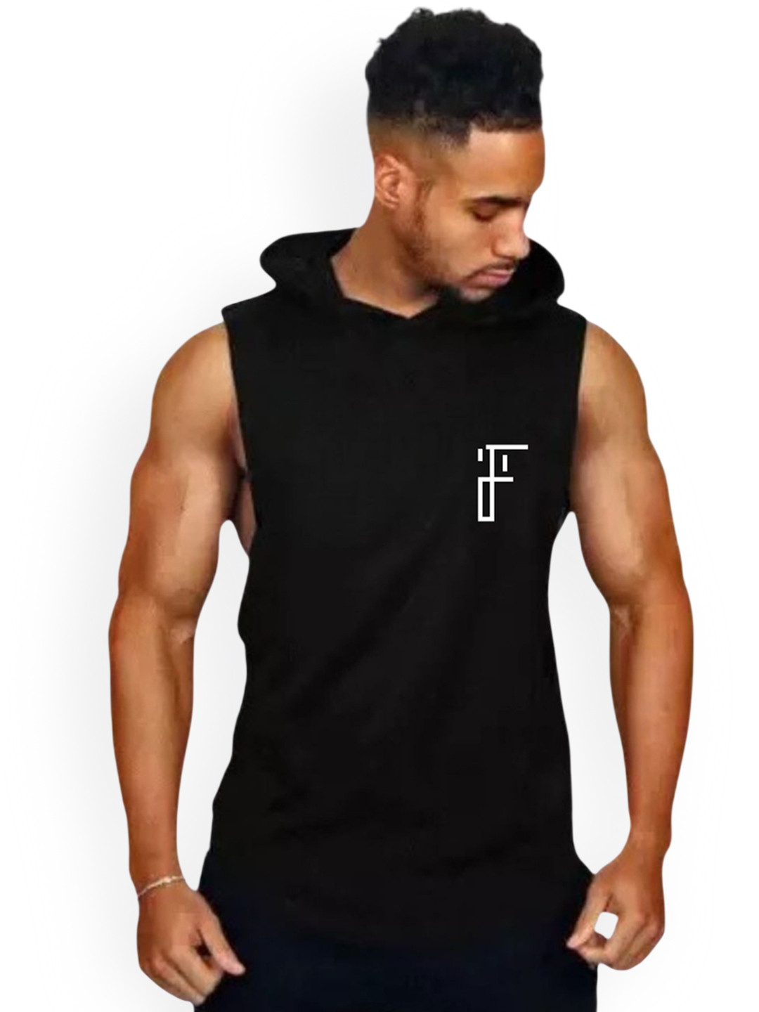 Fashnobic Sucess Is Not For Lazy Printed Hooded GymVest FB-105_Back_pt-21