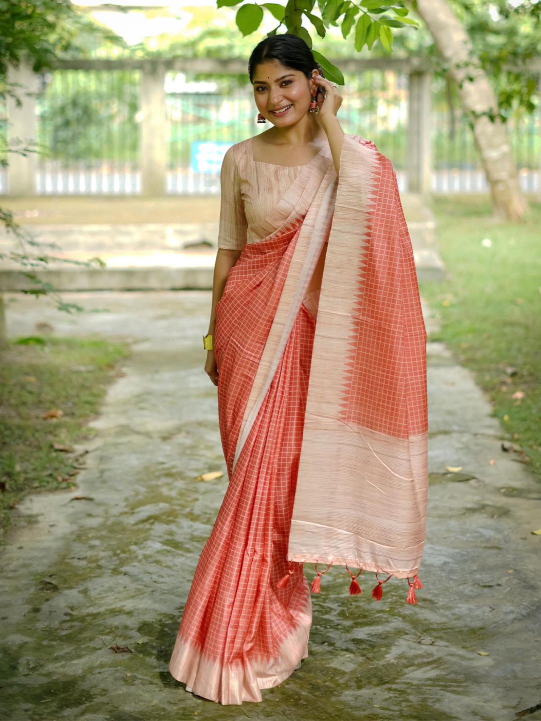 Pandadi Saree Woven Design Kantha Work Tussar Sarees