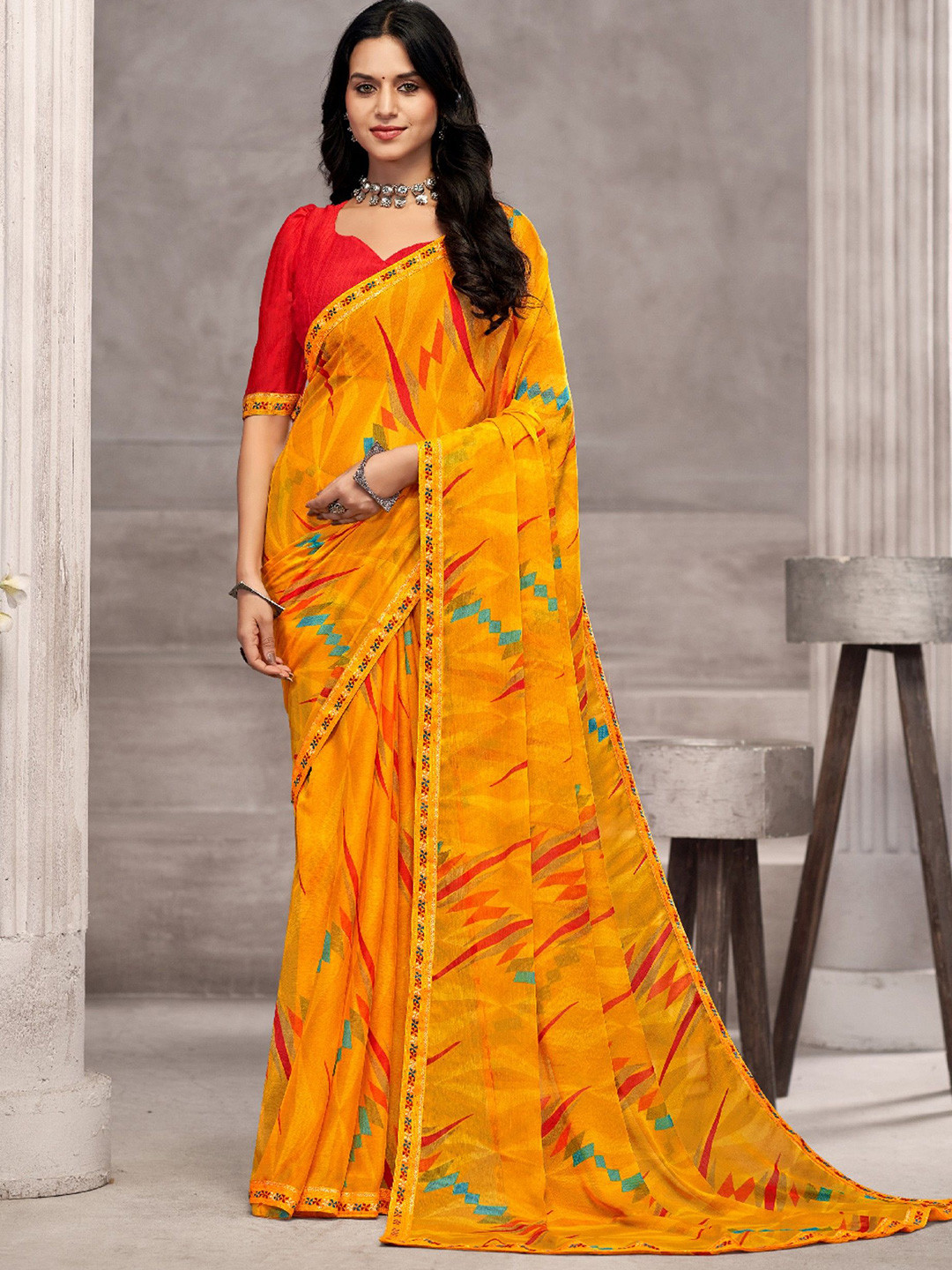 Pandadi Saree Poly Chiffon Sarees
