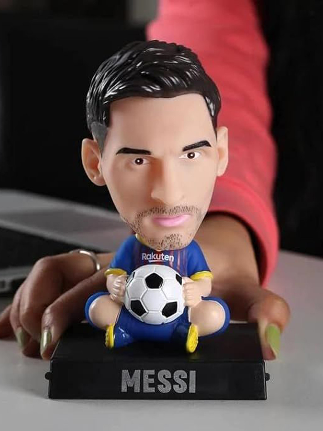 AUGEN Blue & Black Messi Figure Bobblehead Showpieces