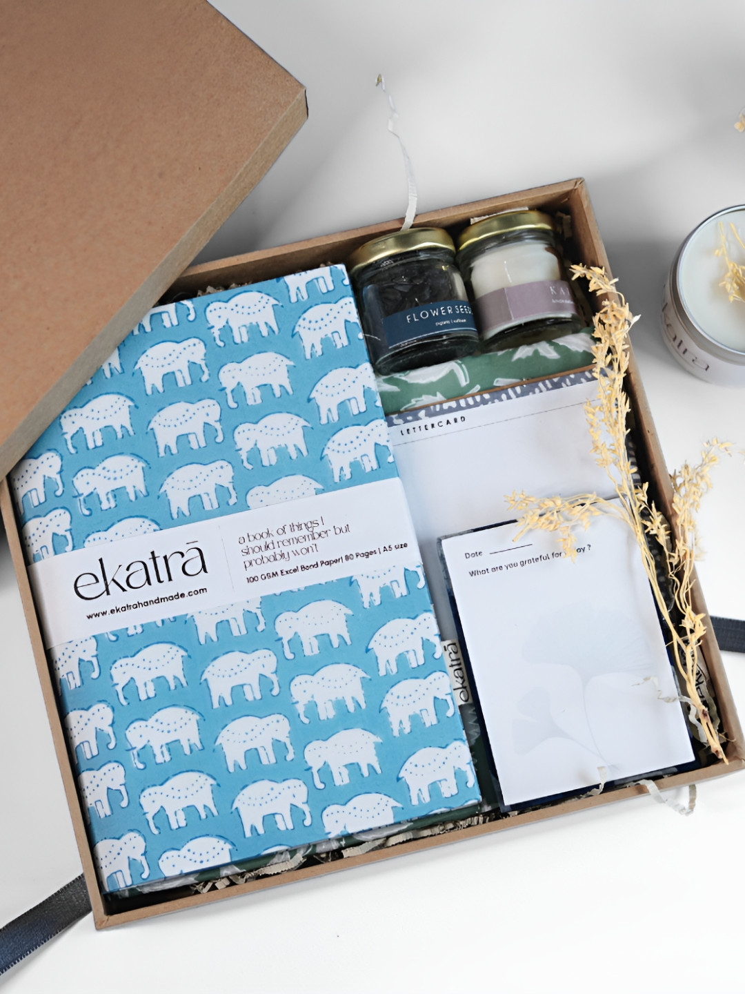 Ekatra 6-Pcs Blue & White Printed Gratitude HamperGiftSets