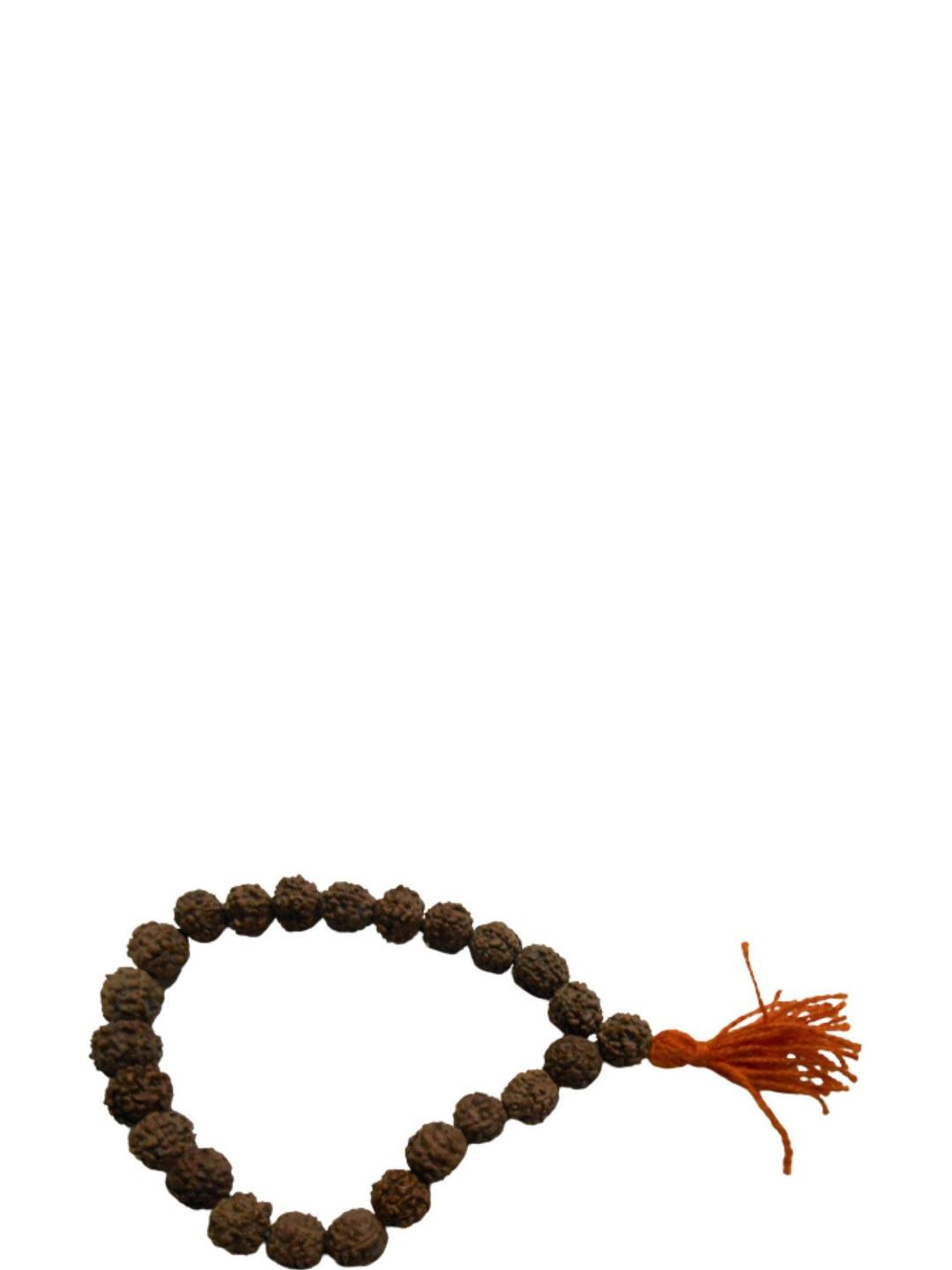 Divine souvenirs Unisex 5 Mukhi Rudhraksha Beaded Elasticated Bracelet