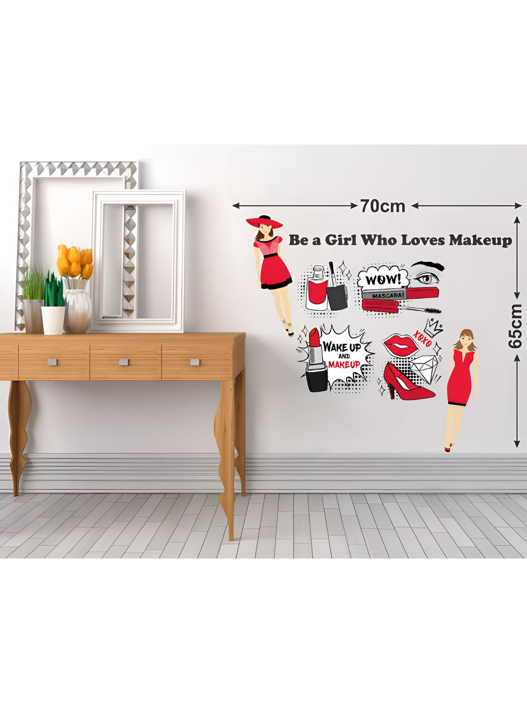 LANSTICK Red & White Splash-Proof Eco-Friendly Wallpaper