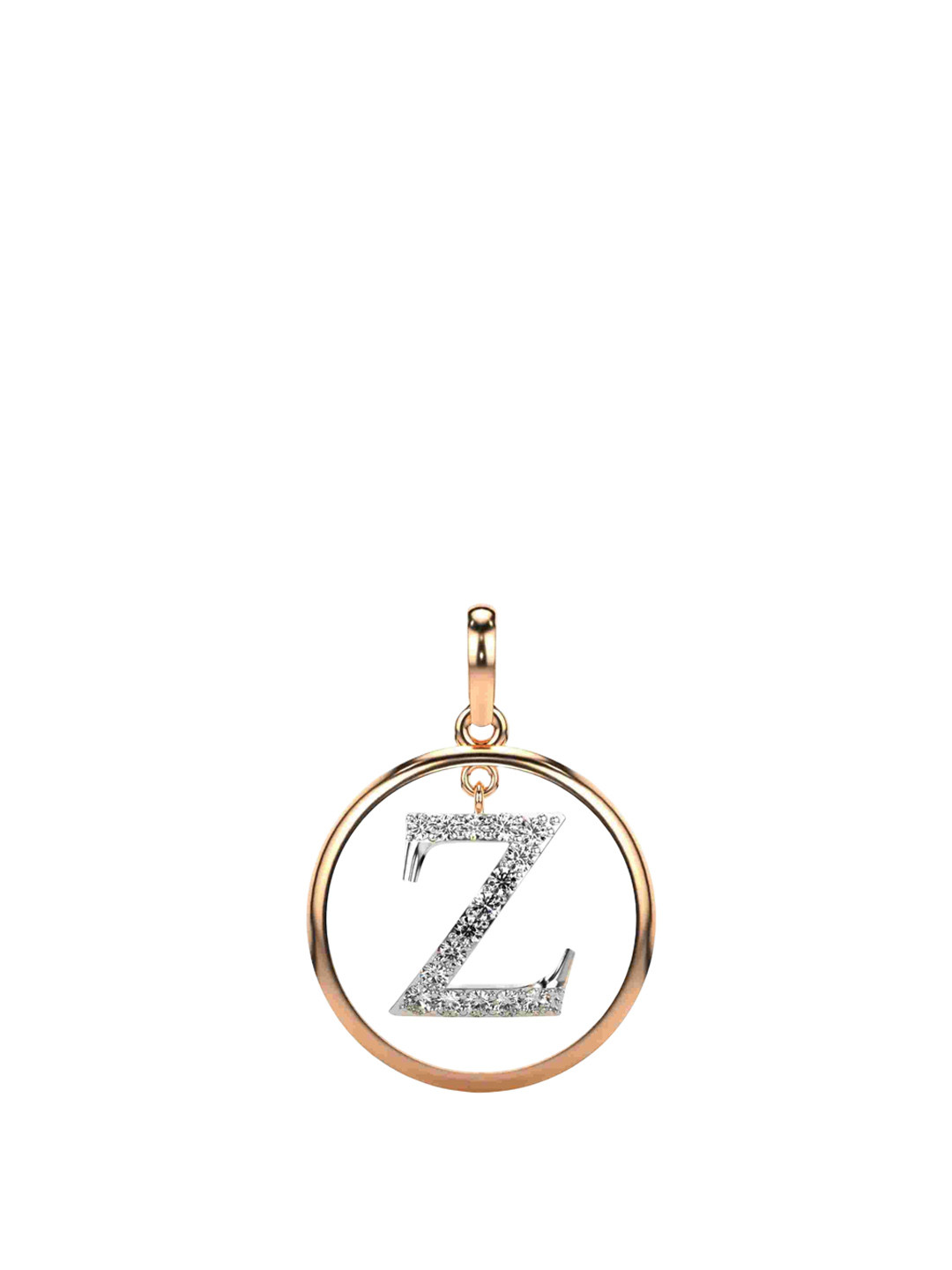 VALANOVA 14K Rose Gold Plated 0.29 Ct Lab Grown Diamond Alphabet Z Pendant