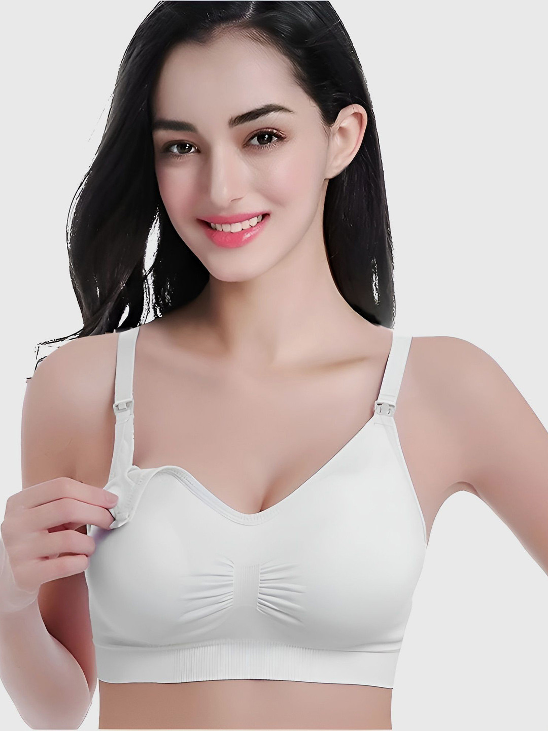 WAVE FASHION Full Coverage Lightly Padded Wirefree Super Soft Maternity Bra