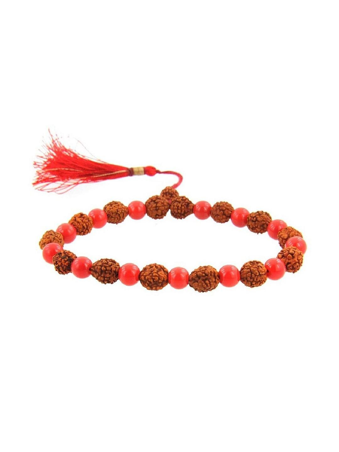 Divine souvenirs Wooded Unisex Gold-Plated Artificial Beaded Link Bracelet