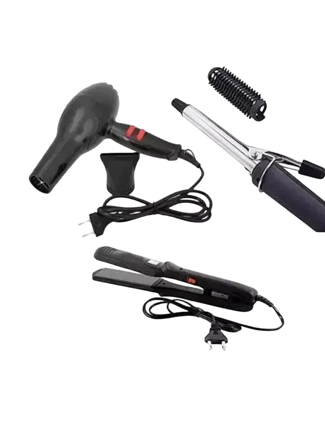UKSTYLZ Set Of 3 1500 Watts Hair Dryer With Straightener 522 & Curler 471b