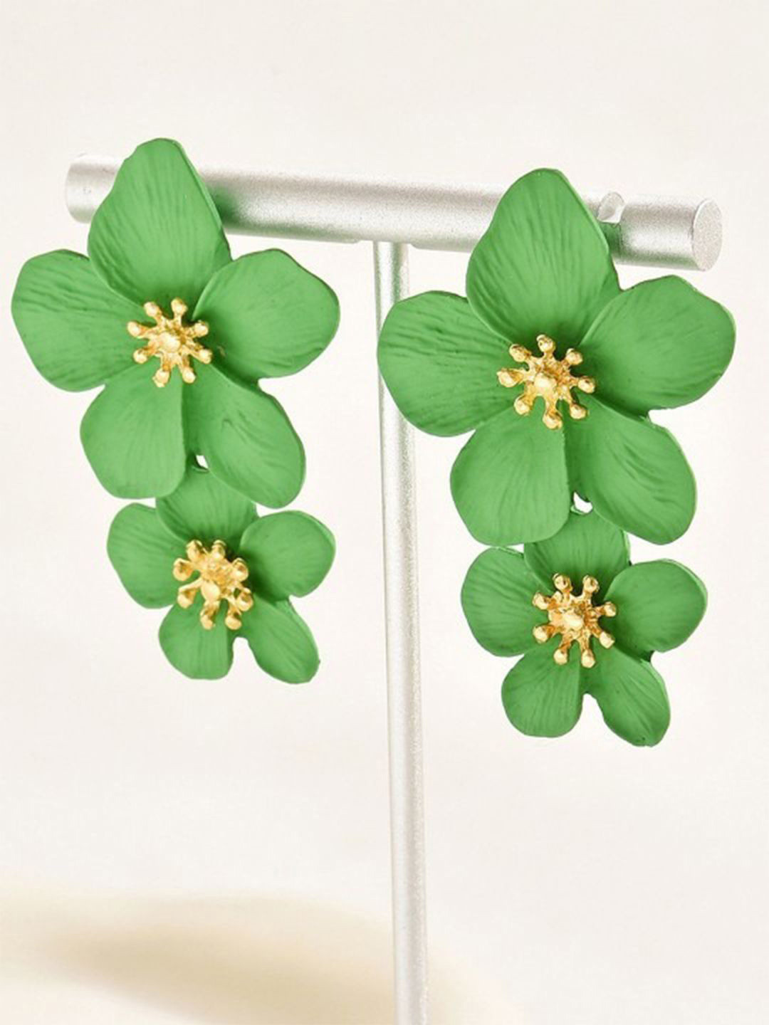 styledose Layered Petal Dangle Floral Drop Earrings