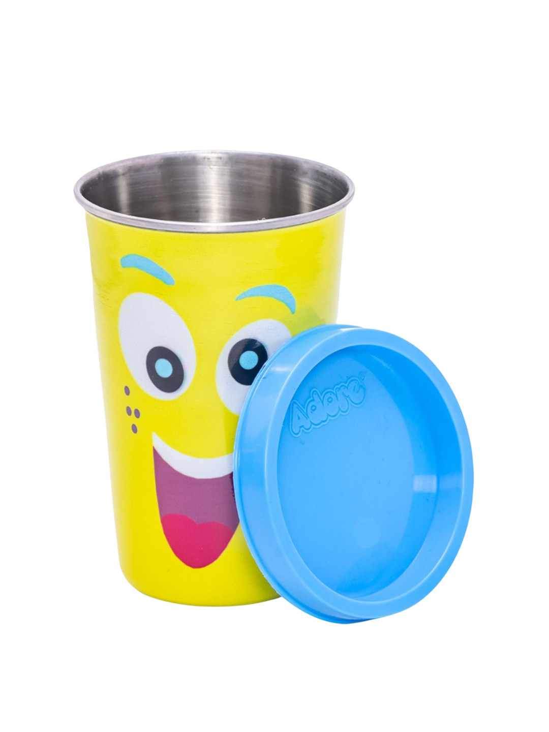 Adore Pro Numero Blue & Yellow Printed Stainless Steel Tumbler 350ml