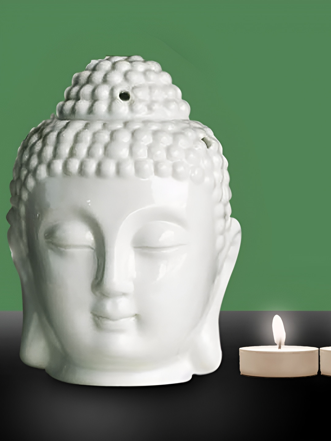PEEPALCOMM White W-T-Scented Ceramic Buddha Aroma Oil Diffusers 10ml