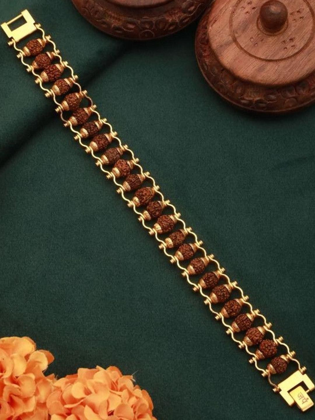 Divine souvenirs Unisex Artificial Beaded Link Wooden Bracelet