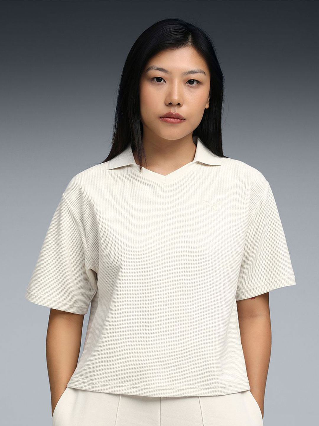 Puma Women Class Relaxed-Fit Polo Collar T-Shirt