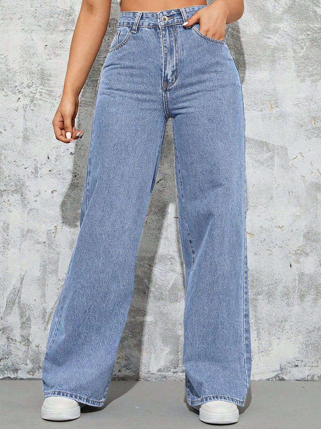dolsia Women Straight Fit High-Rise Stretchable Jeans
