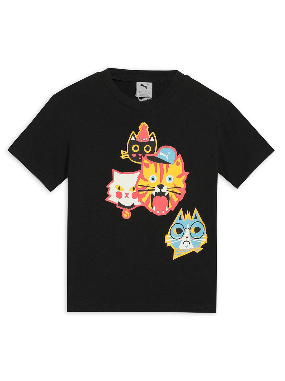 Puma Moody Cat Kids Animal Printed Pure Cotton Relaxed-Fit T-Shirt