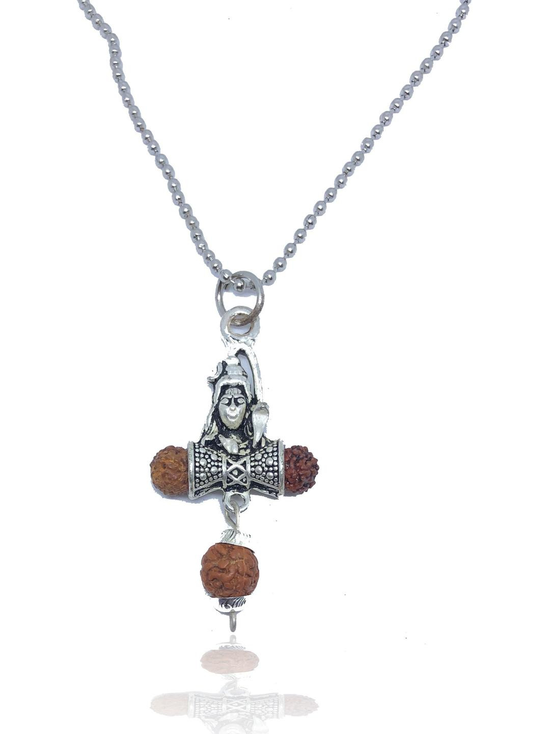 VIBESLE Shiva Mahakaal Rudraksha Silver Toned Pendants