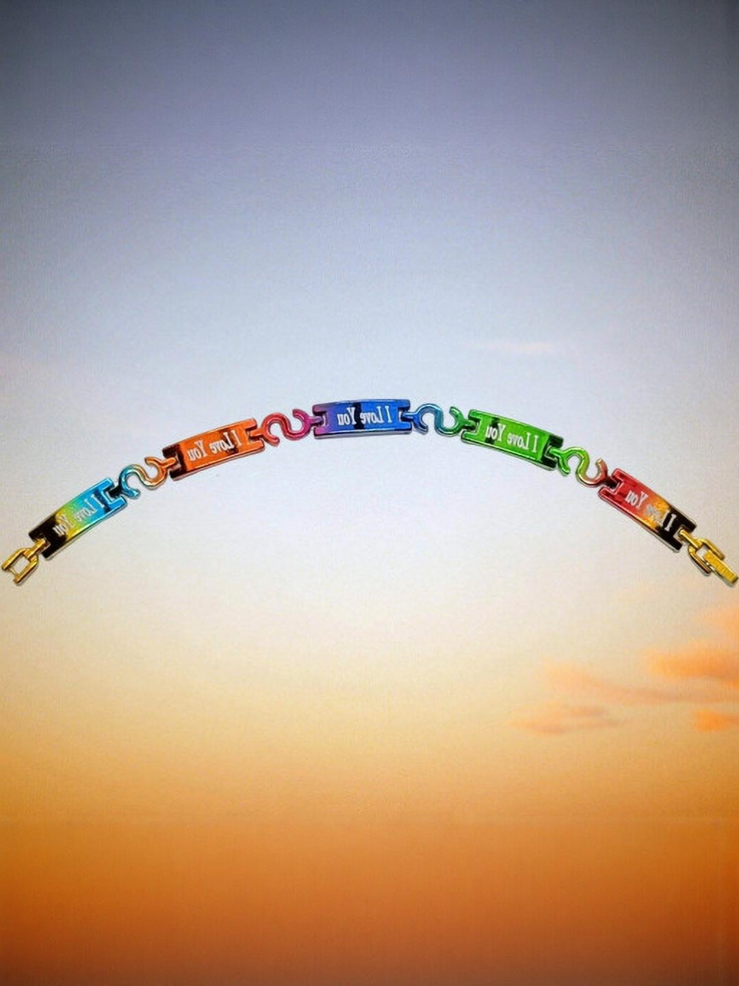 Dynamic Retail Global Men Multi Stainless Steel Link Ethnic Interlock Bracelet