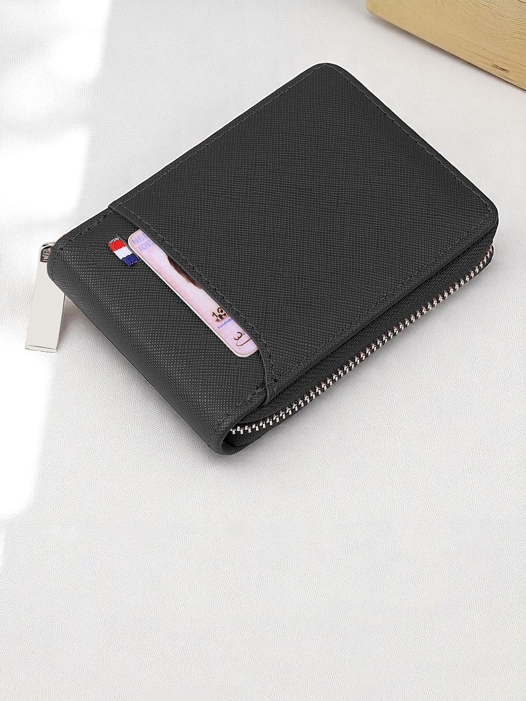 Killer Men Zip Around Card Holder Wallets with External Pocket