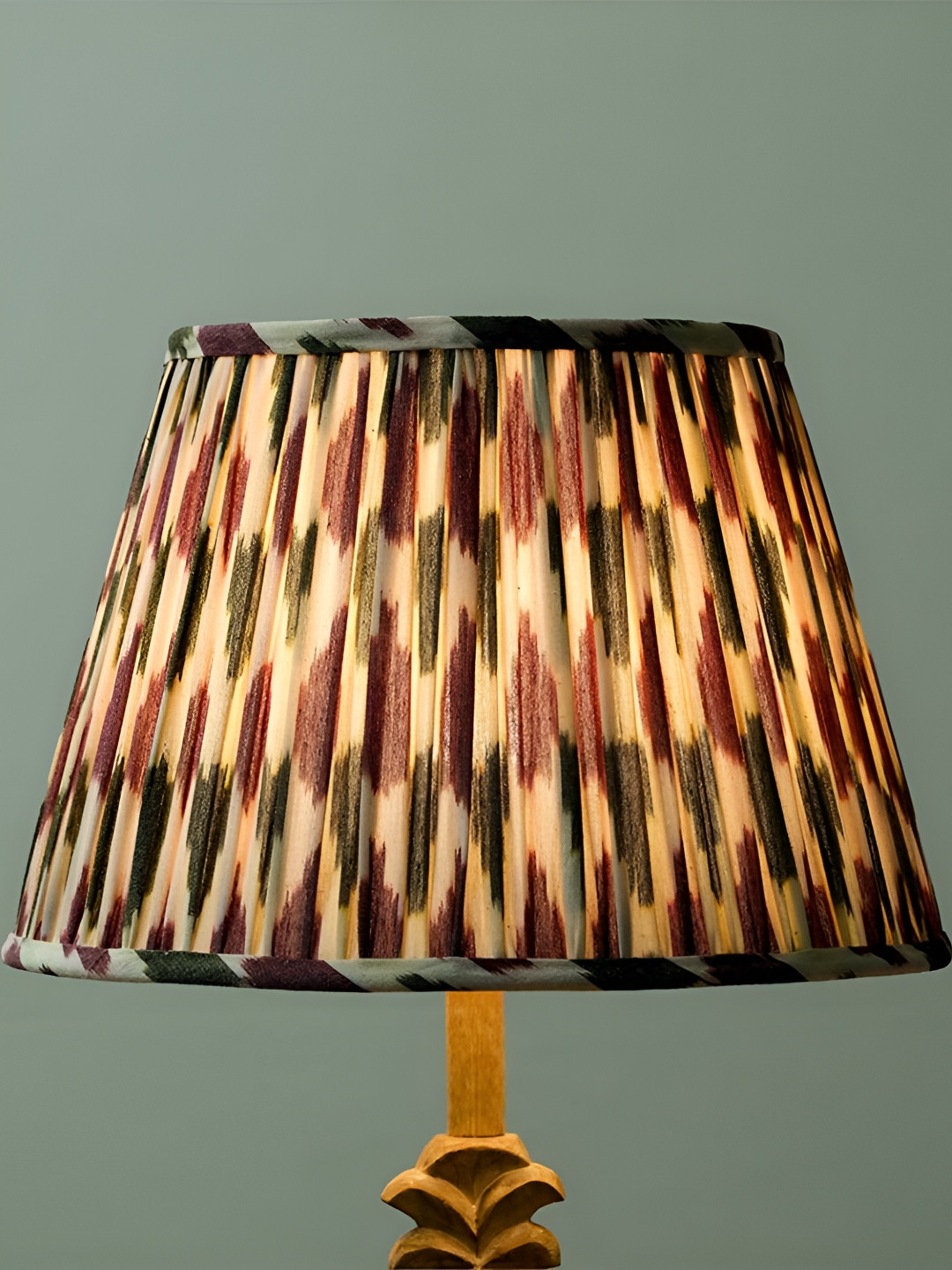 Inara White & Brown Printed Bell Shaped Lampshade