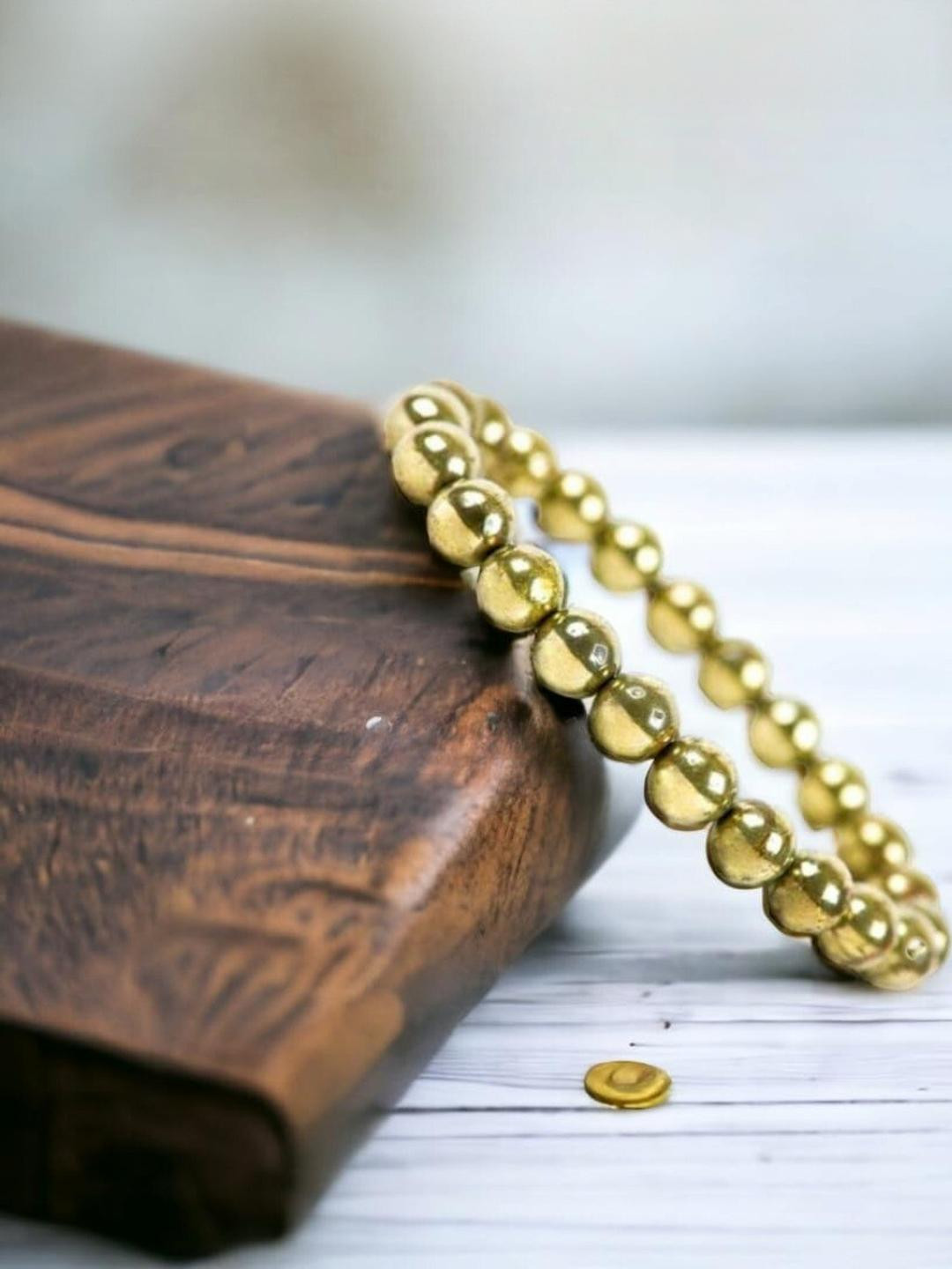 VIBESLE Unisex Crystals Gold Elasticated Bracelet