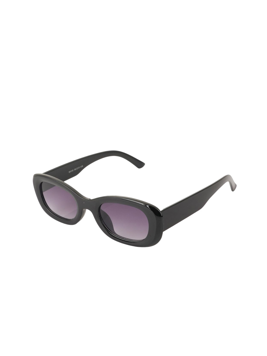 BAYBERRY Unisex Black Oval Sunglasses with UV Protected Lens DGN 1164 BLACK-Black