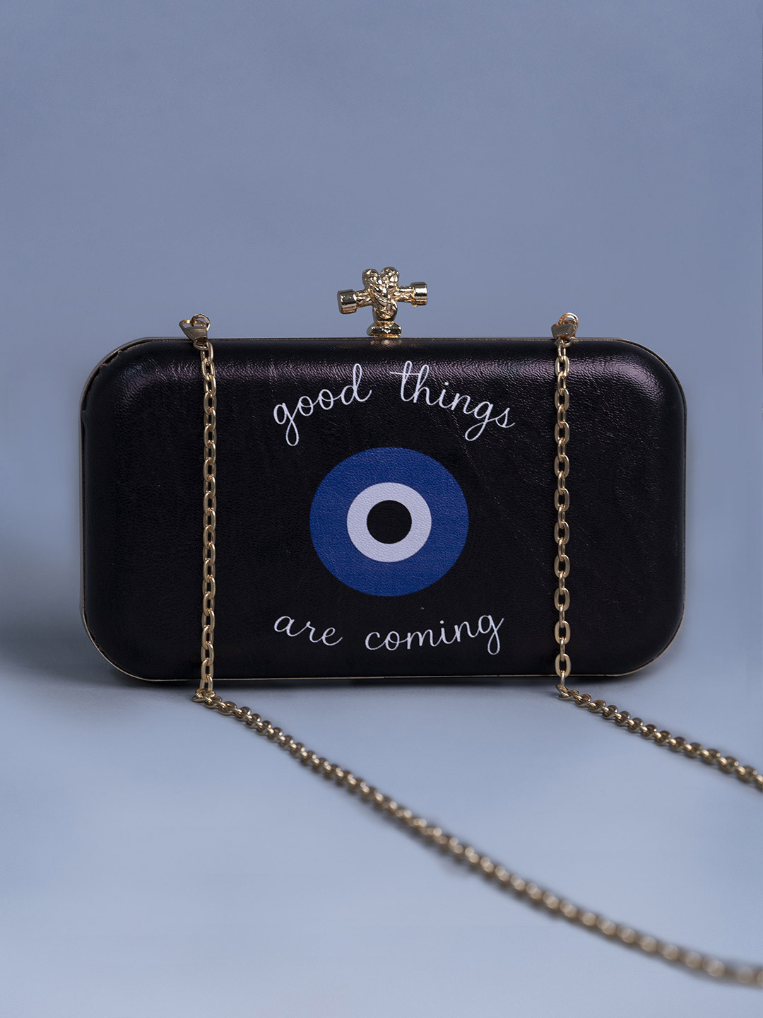 ARTKLIM Quirky Quote Printed Box Clutch