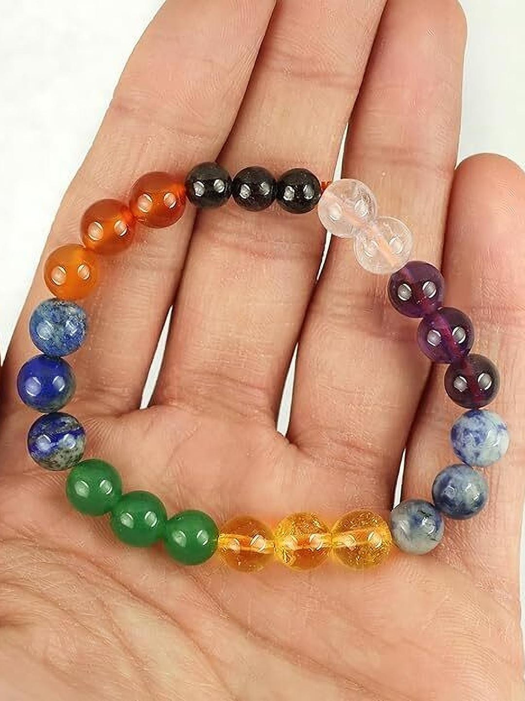 VIBESLE UUnisex Crystals Artificial Beaded Elasticated Bracelets