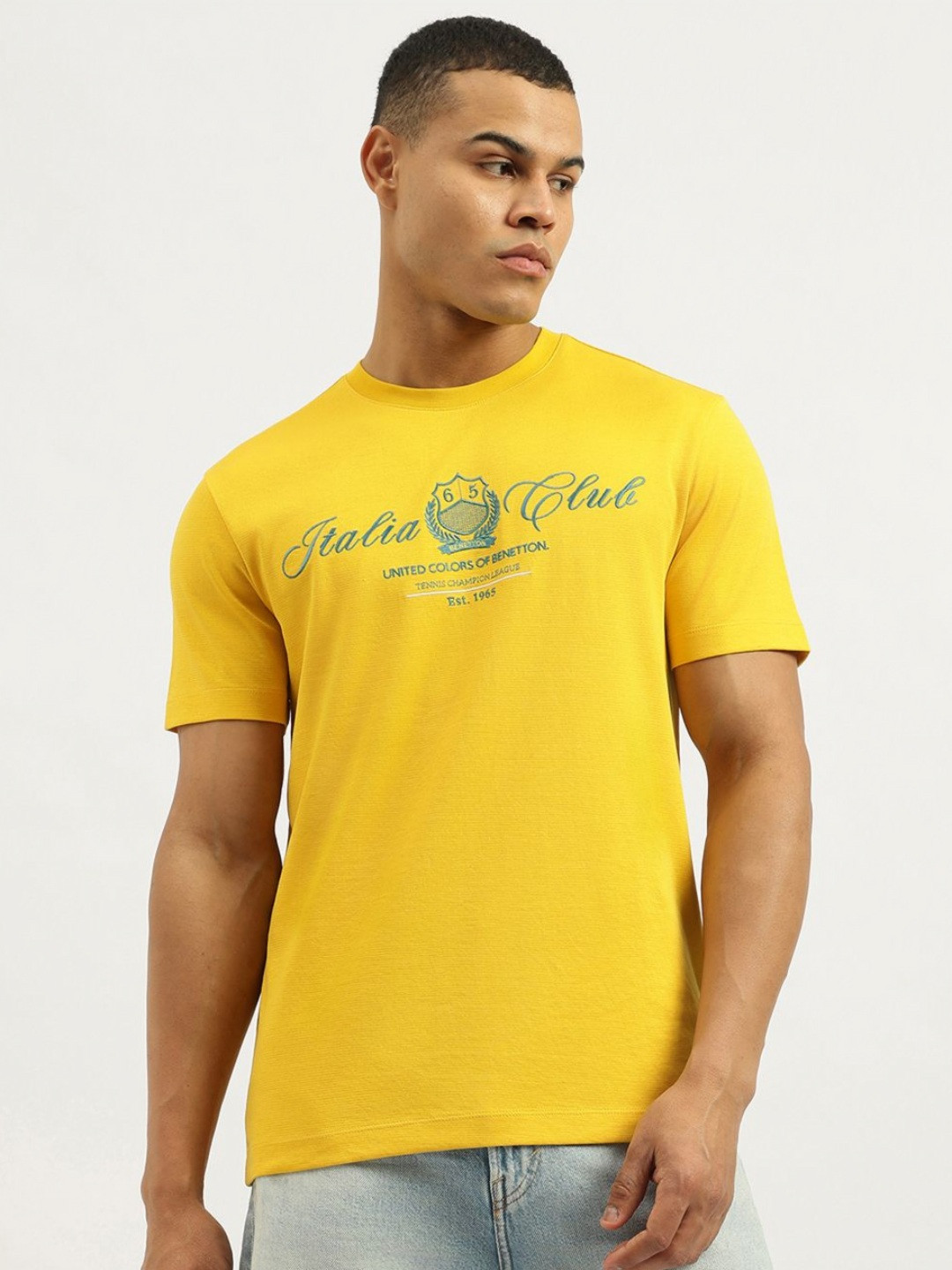 United Colors of Benetton Typography Printed Crew Neck Relaxed Fit T-Shirt