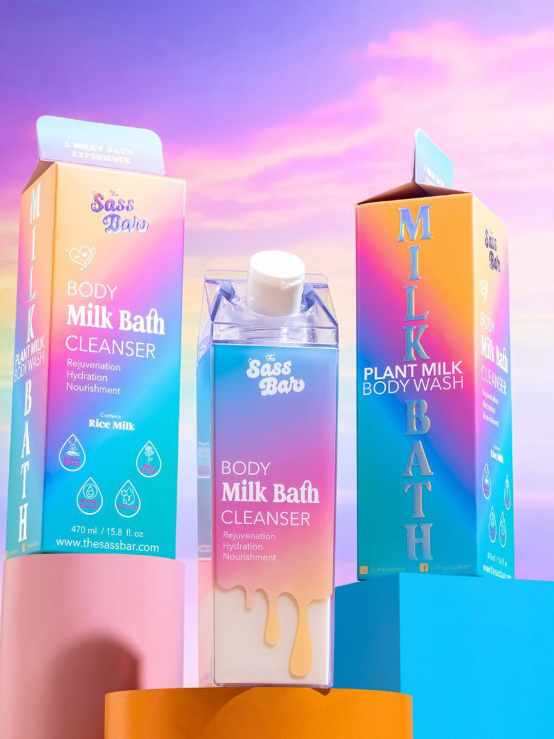 The Sass Bar Body Milk Bath Cleanser With Niacinamide- 470 ml