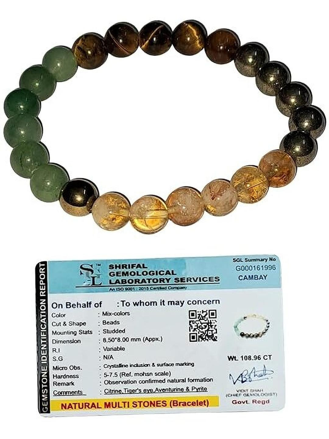 VIBESLE Multicolored Crystals Beaded Elasticated Bracelet
