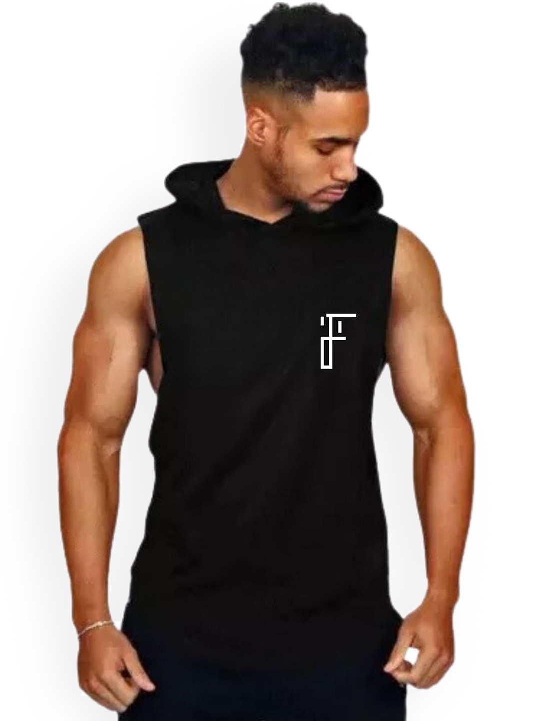 Fashnobic Thank You Dad Printed Hooded GymVest FB-105_Back_pt-170