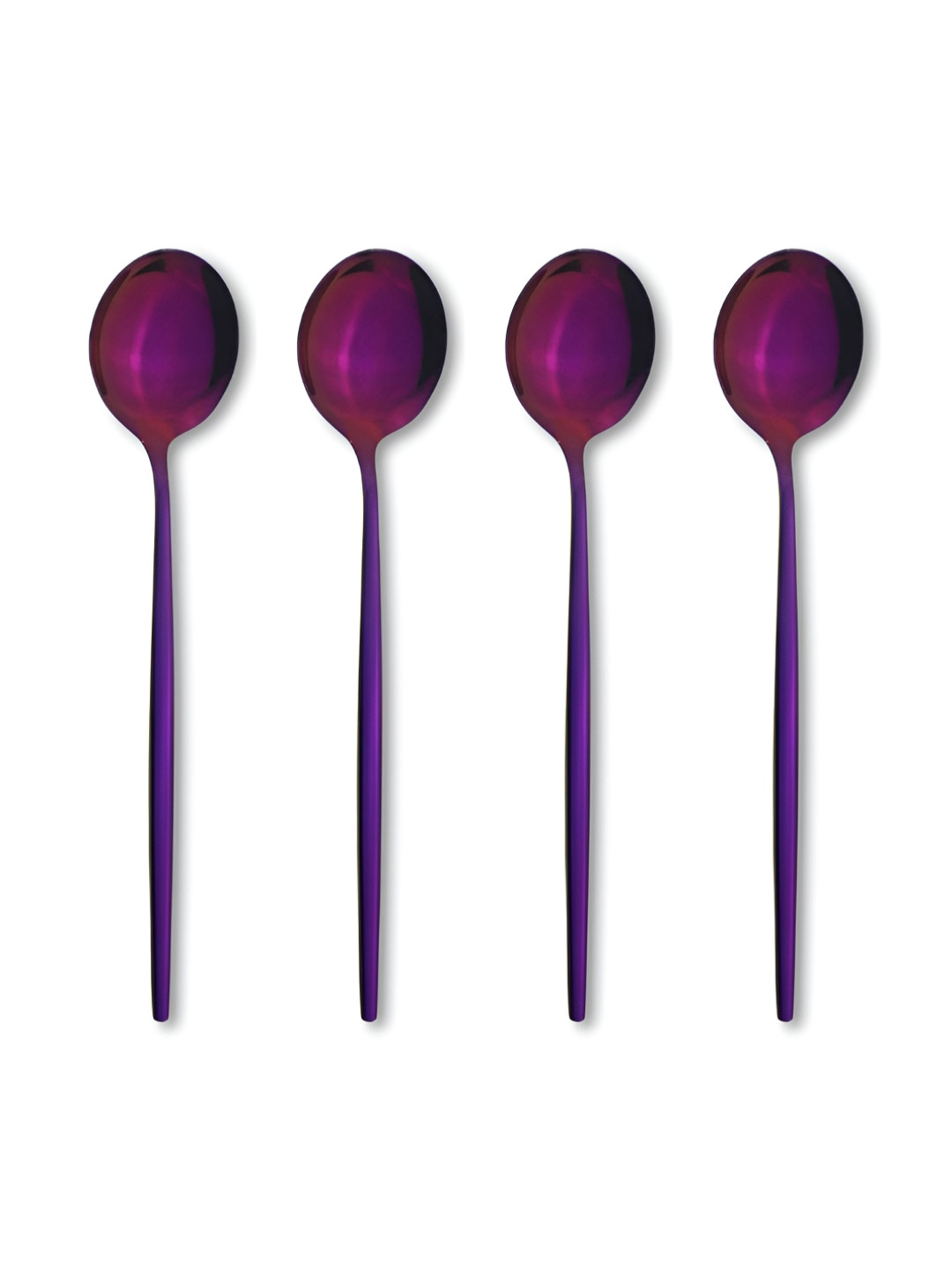 Myntra Elegant Homes Purple 4 Pieces Stainless Steel Dessert Spoons