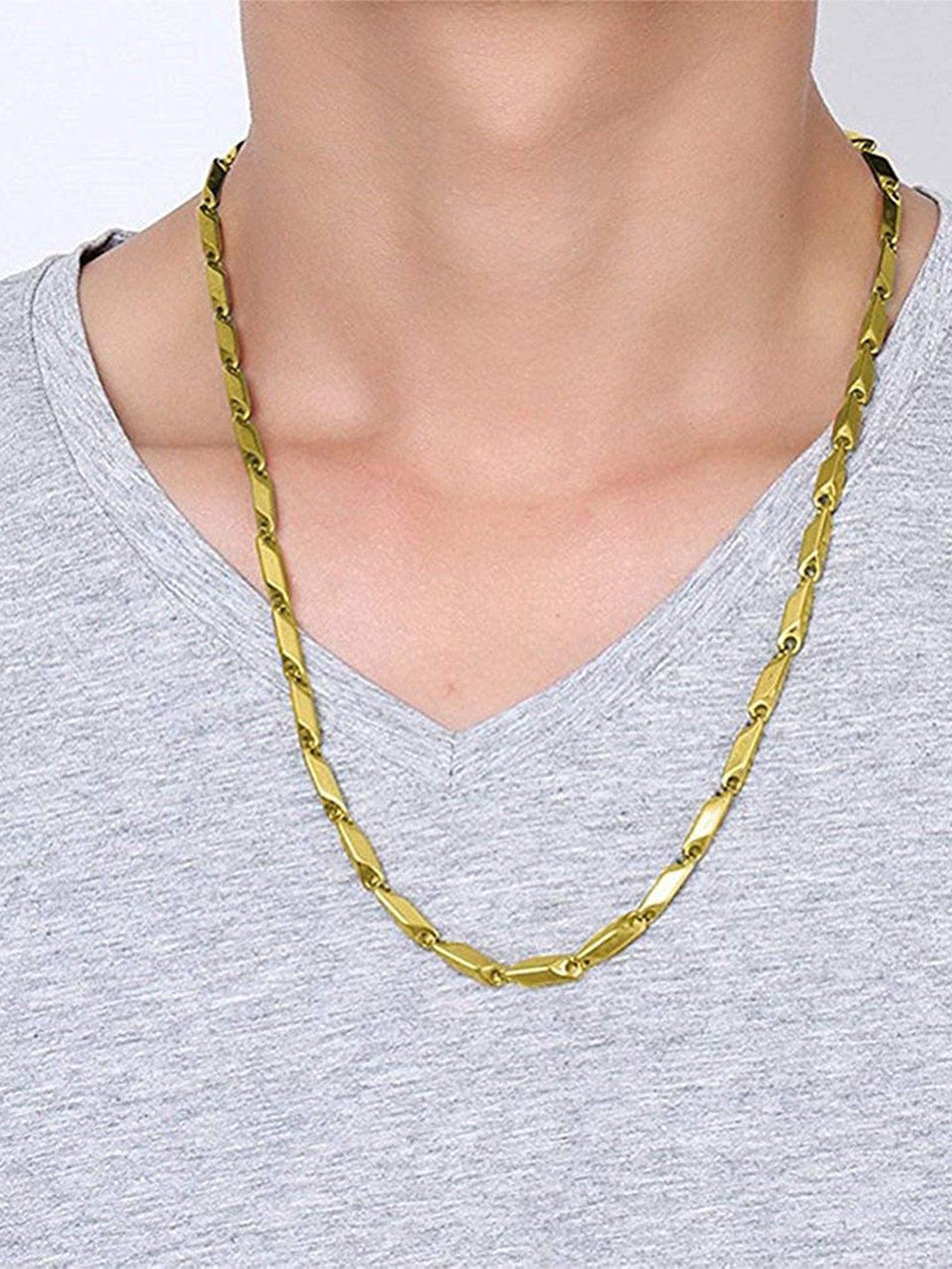 APUNKA D FASHION Men Stainless Steel Gold-Plated Chain