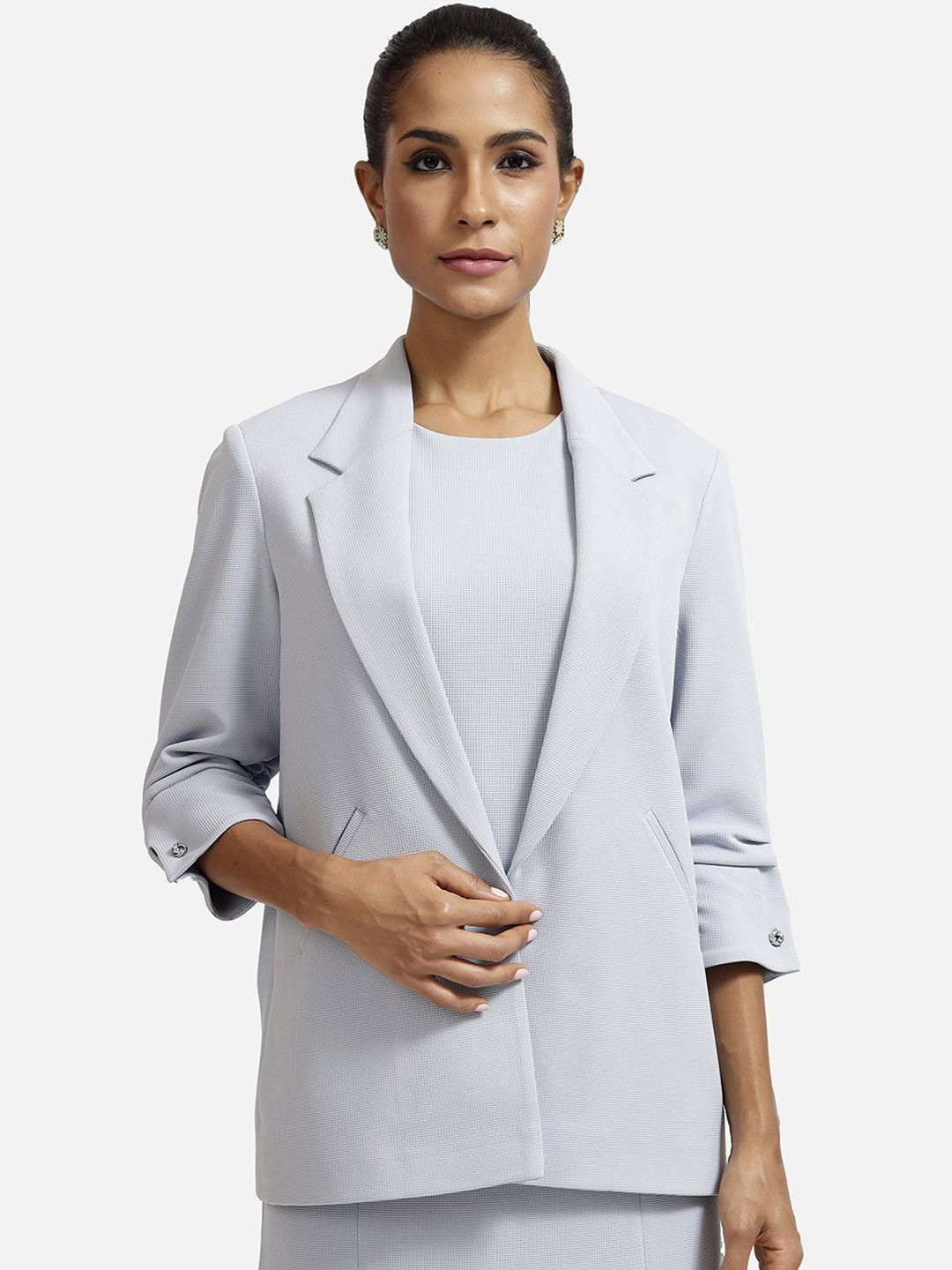 OFFICE & YOU Notched Lapel Collar Tailored Jacket With Cufflink