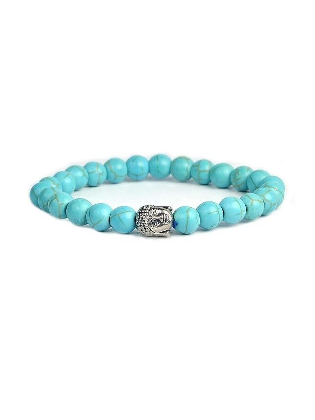 VIBESLE Unisex Blue Buddha Beads Charm Bracelet