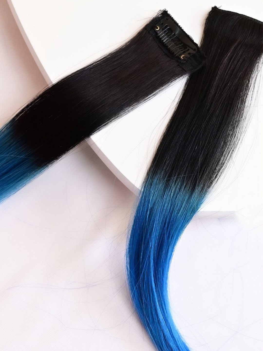 The Shell Hair Clip In Straight Colored Strand Hair Extension - Persian Blue - 14 Inch