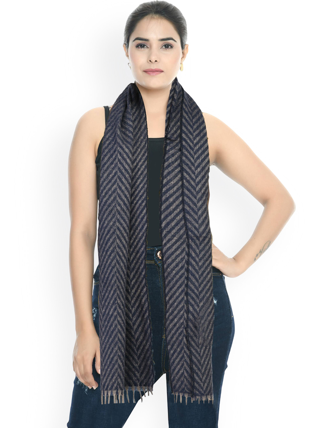 Manra Women Striped Acrylic Mufflers