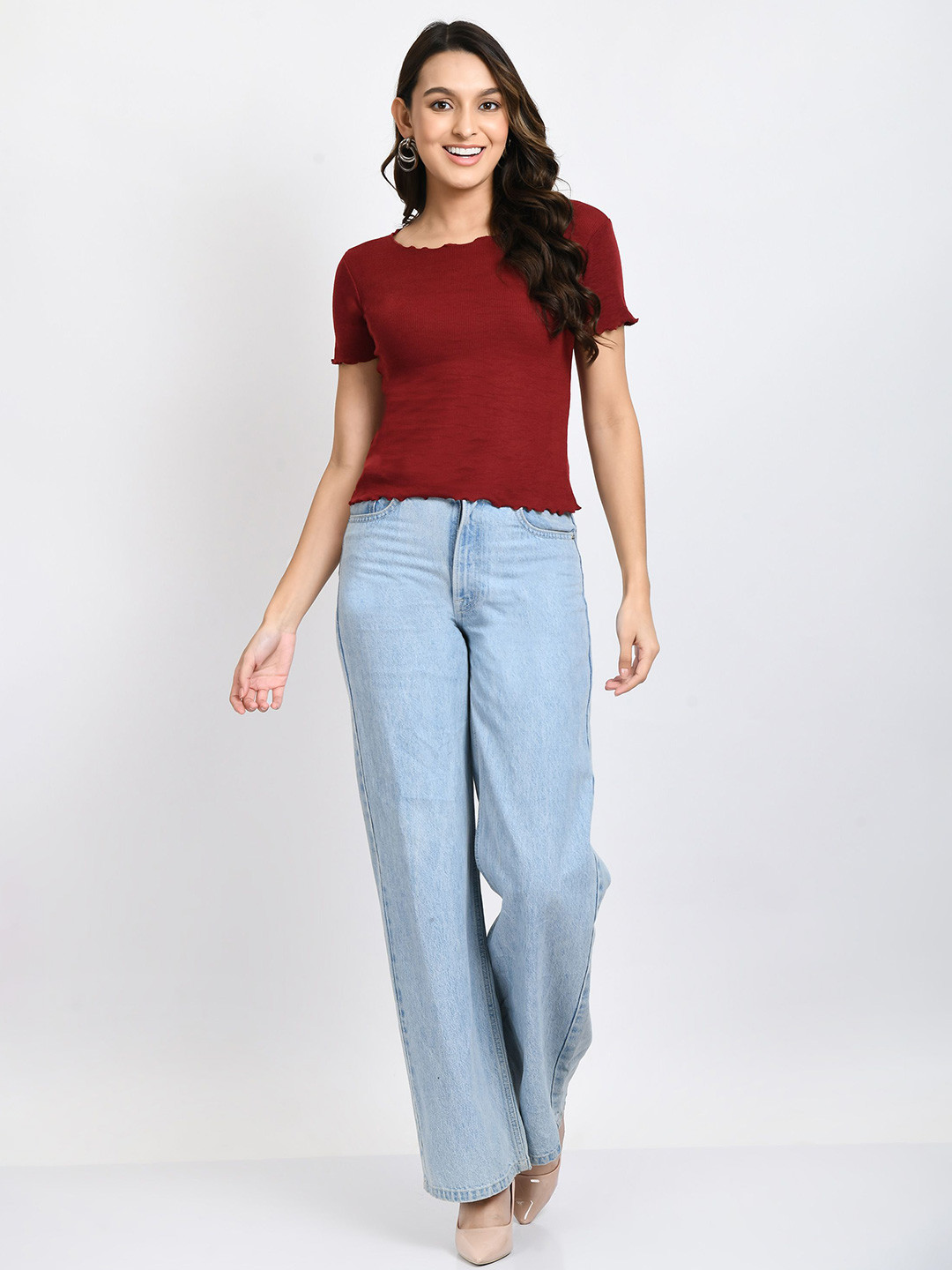 Brainbees Women Solid Cotton Crop Top