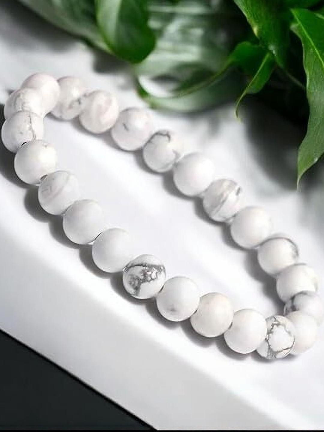 VIBESLE  White Crystals Ceramic Bracelet