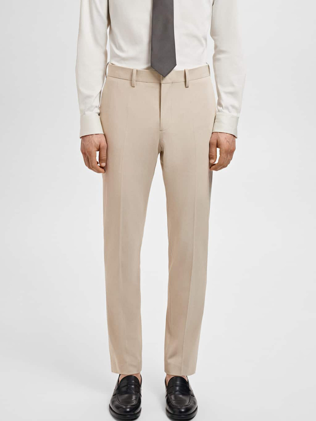 MANGO MAN Mid-Rise Semi-Formal Slim Fit Chinos