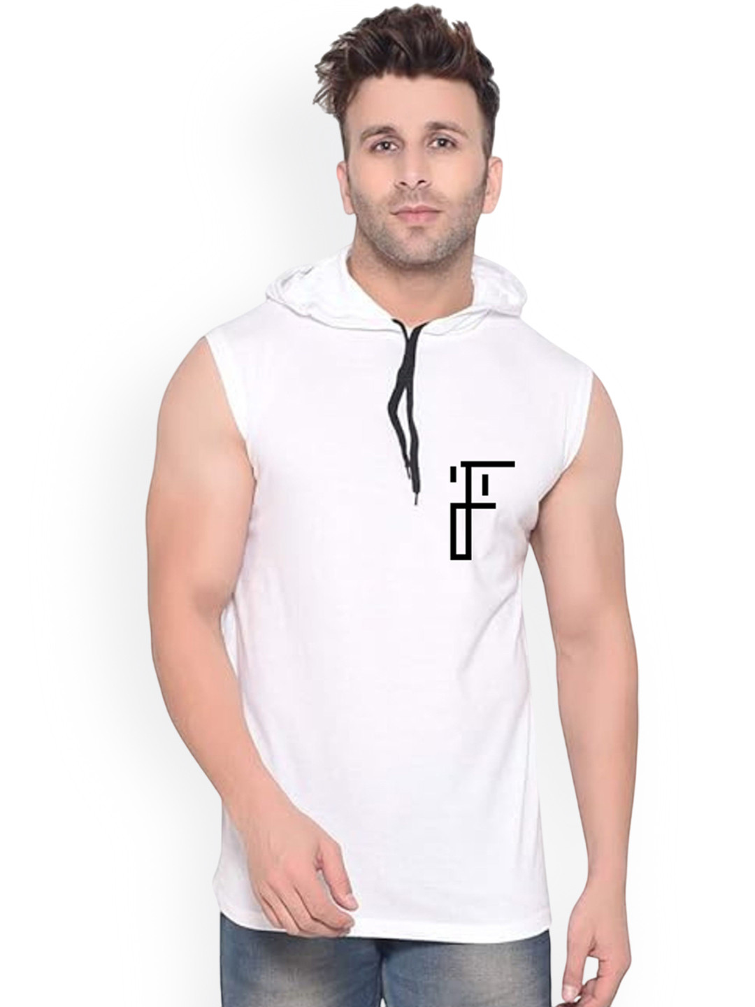 Fashnobic Never Give Up Back Printed Hooded Gym VestFB-106_W_Back_pt-201