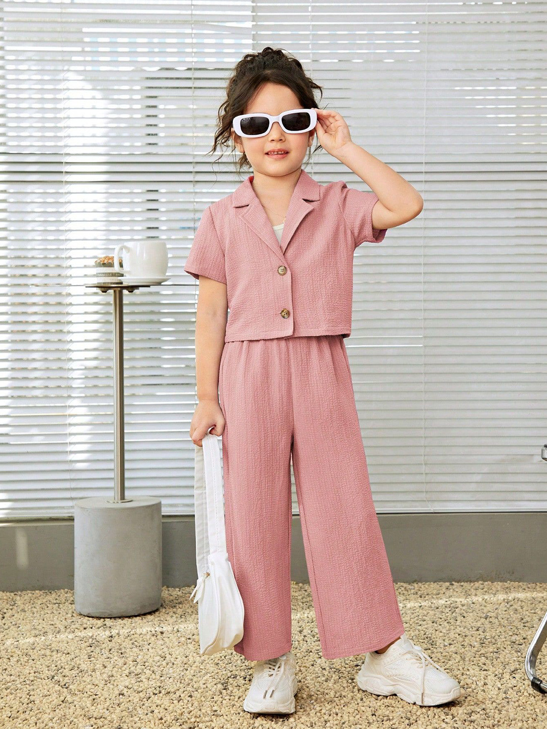 Katalyn Girls Short Sleeves Shirt With Trousers