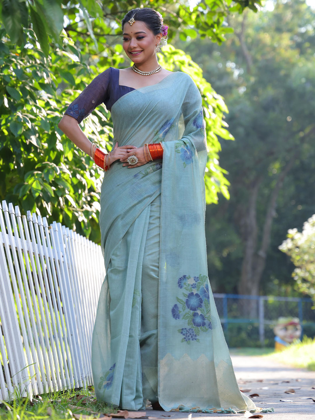 Pandadi Saree Floral Zari Jamdani Sarees
