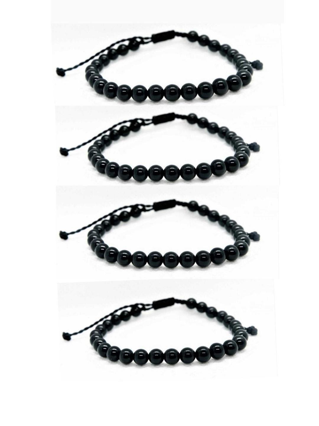 Dynamic Retail Global Set of 4 Unisex Crystals Elasticated Bracelet