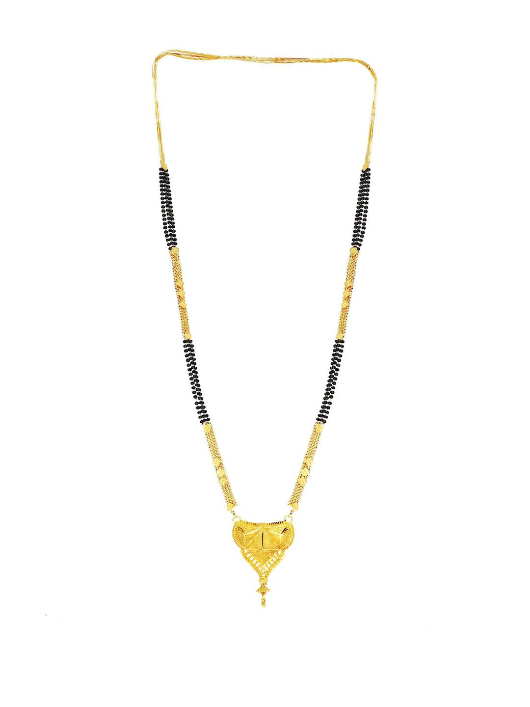 SHANKHRAJ MALL Women Pack Of 2 Gold-Plated Artificial Beads Slip-On Mangalsutra