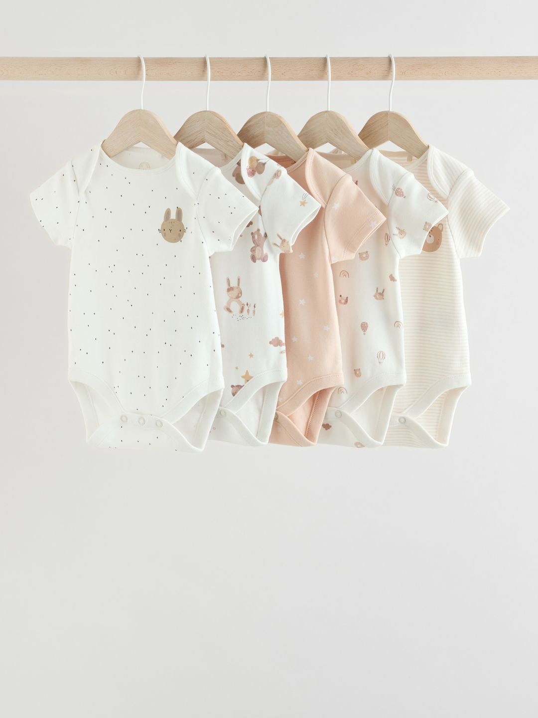 NEXT Infant Pack Of 5 Printed Pure Cotton Bodysuits